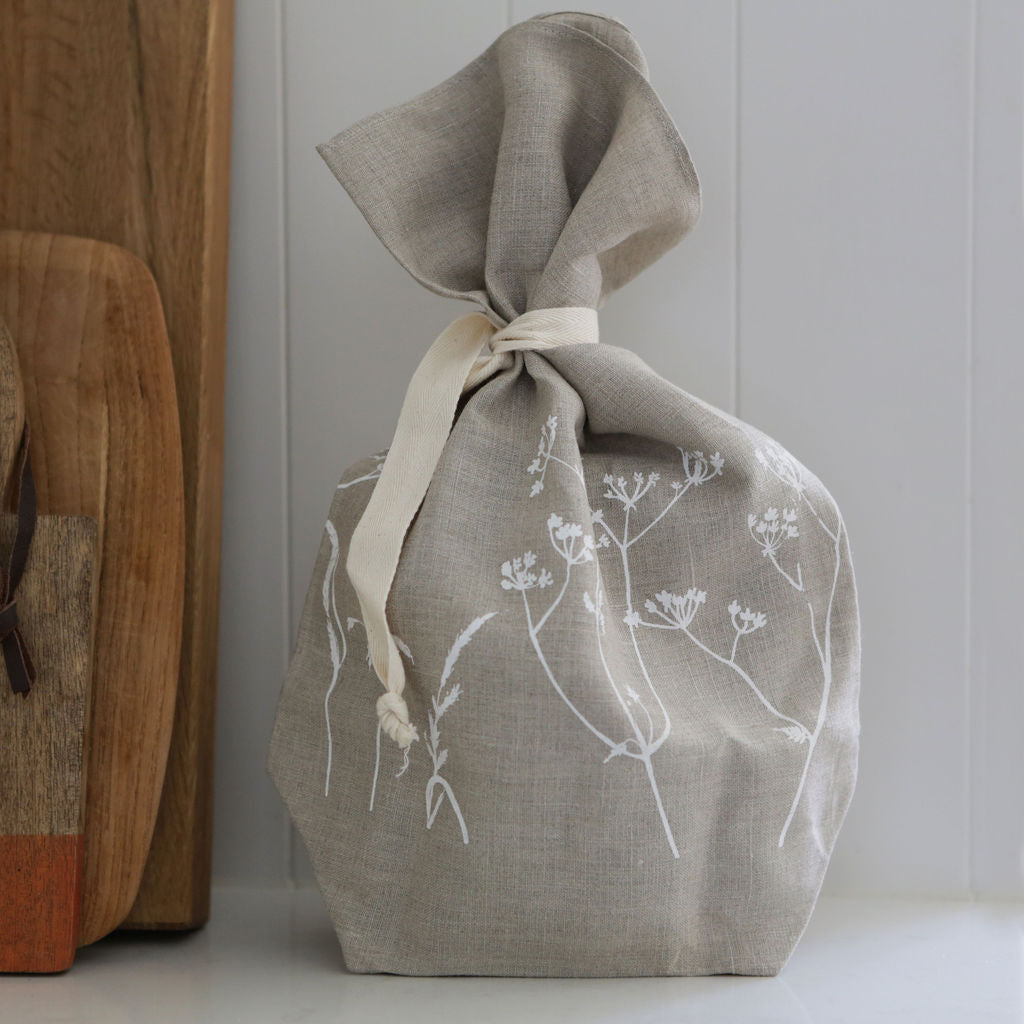 Helen Round Linen Snack Bag - Hedgerow Design - Interismo Online Shop Global