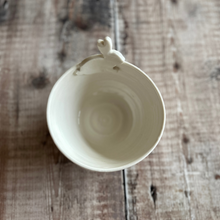 Load image into Gallery viewer, The view from the top of the handmade porcelain bunny bowl